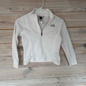 Excellent condition The North Face Girls White Quarter Zip Fleece Top SIze Small